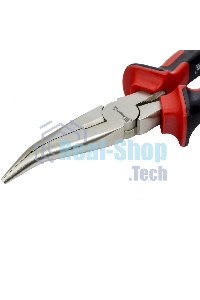 Длинногубцы Matrix NICKEL, 180 мм, изогнутые никелированные, двухкомпонентные рукоятки