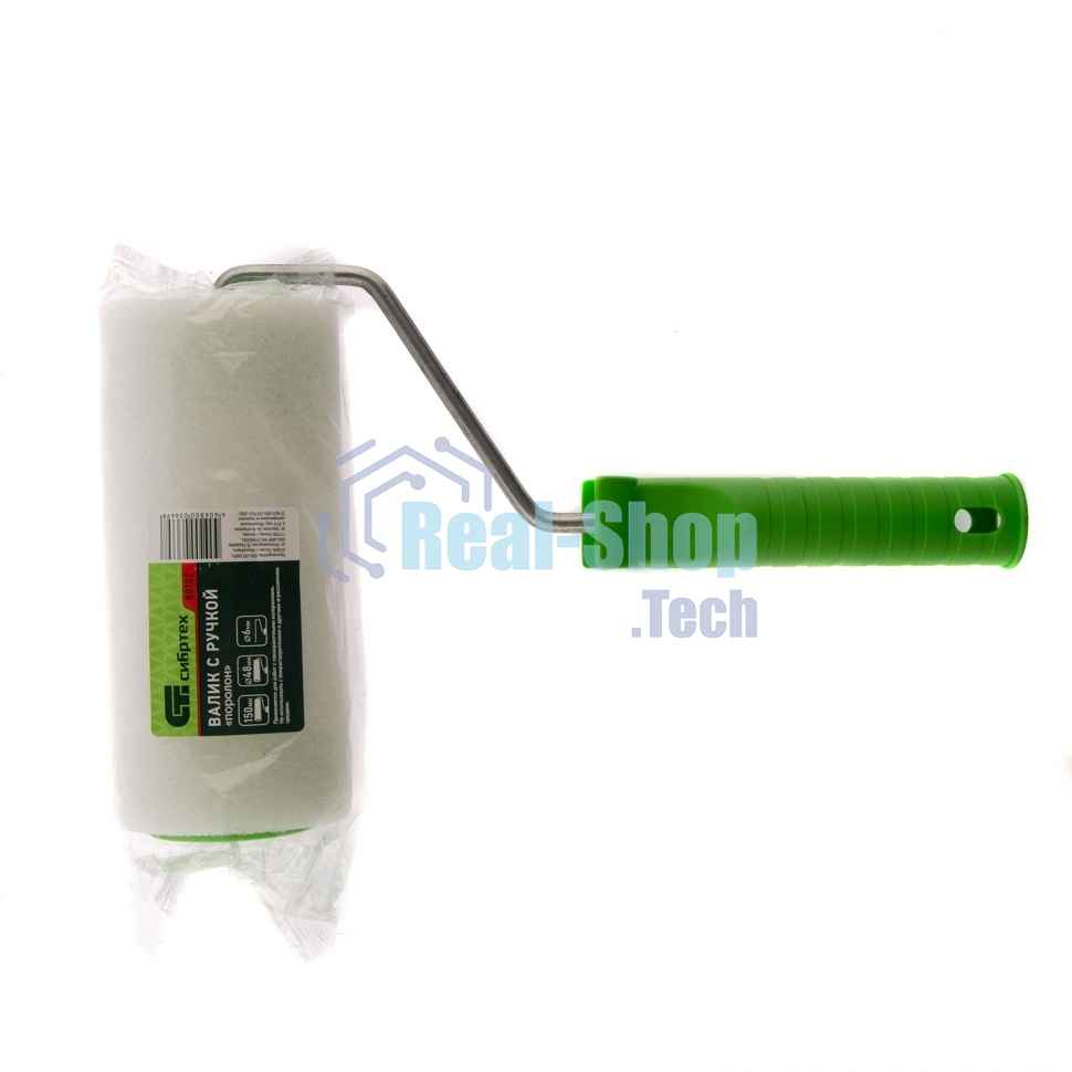 Валик Сибртех Поролон с ручкой, 150 мм, D 48 мм, D ручки 6 мм