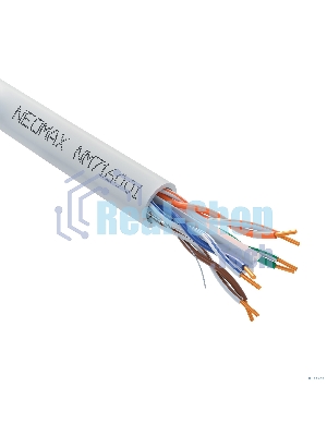 Кабель NEOMAX NM716001 U/UTP cat.6 4x2x0.57, 23 AWG, Медь, внутренний, PVC, 305м, серый; Fluke Tested