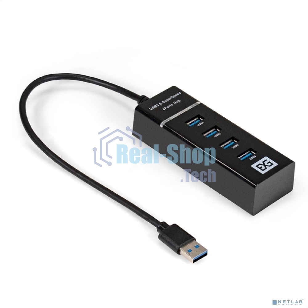 USB-концентратор 4-в-1 ExeGate DUB-331T (кабель-адаптер USB3.0 --> 3xUSB2.0, 1xUSB3.0, Plug&Play, черный)