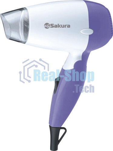 Фен SAKURA SA-4051V фиолетовый/серый, 1600 Вт, компактный