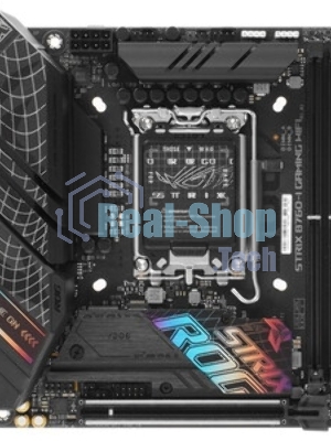 Материнская плата ASUS ROG STRIX B760-I GAMING WIFI, LGA 1700, Intel B760, 2xDDR5, 4xSATA, 2xM.2, 1xPCIe 5.0 x16, 1xHDMI, 1xDP, 1x 2.5Gb LAN, 3xUSB-A 2.0, 3xUSB-A 3.2 Gen 1, 1xUSB-C 3.2 Gen 1, 1xUSB-C 3.2 Gen 2x2, 5x3.5 мм, 7.1, Mini-ITX