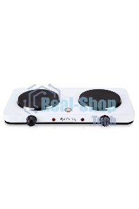 Плита настольная электрическая Centek CT-1507 белый, конфорок 2 электрических, 42 см x 5 см x 22 см