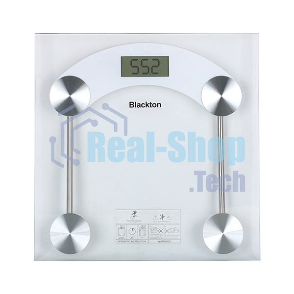 Весы напольные Blackton Bt BS1011, Электронные, До 180 кг, Пластик/Закаленное стекло, Прорезиненные ножки, Автоматическое включение/отключение