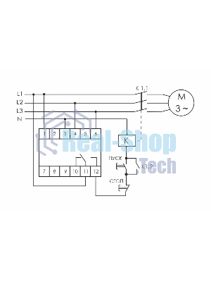 Реле контроля фаз CZF-310 (1 модуль; монтаж на DIN-рейке; 3х400/230+N 8А 1NO/NC IP20) F&F EA04.001.005