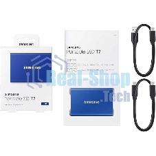 Внешний SSD Samsung T7, 2TB, USB 3.2 Gen 2 Type-C, R/W 1050/1000, синий
