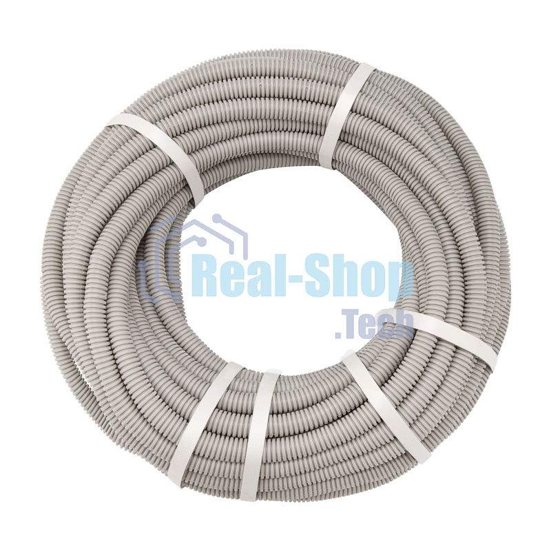 Труба гофрированная Rexant из ПВХ, с зондом, Ø20мм (бухта 25 м/уп)