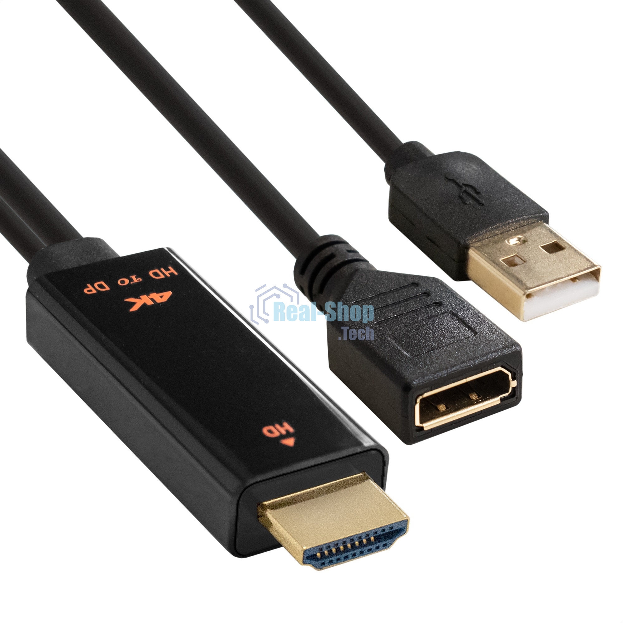 Конвертер HDMI-DisplayPort ExeGate EX-A-HDMIM-DPFU2-0.15 (19M/U2AM+20F, с питанием USB2.0)