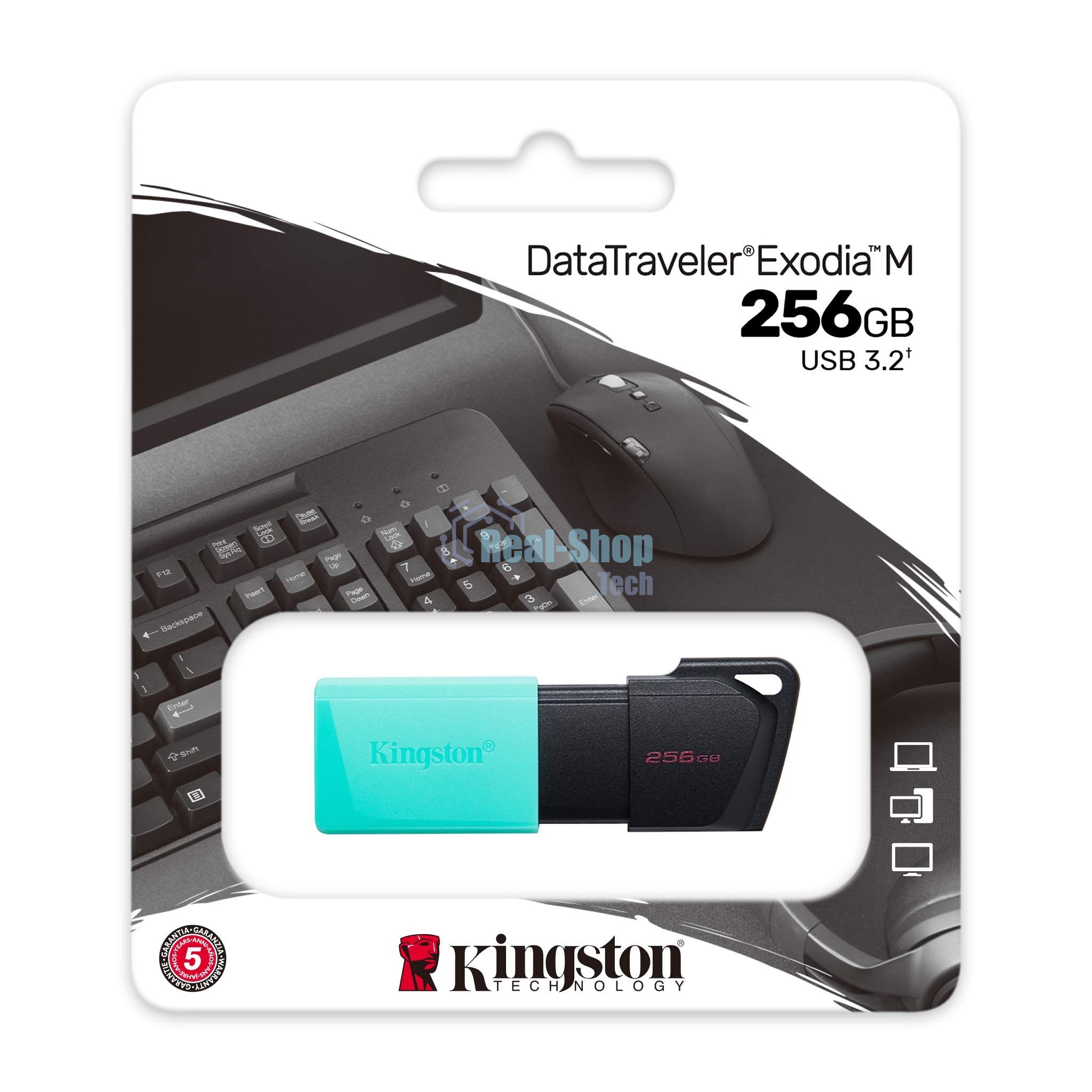 Флешка USB Kingston 256Gb DataTraveler DTXM DTXM/256Gb USB 3.2 черный/зеленый