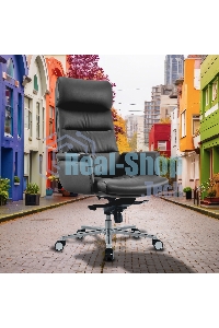 Кресло руководителя Cactus CS-LBK-AMSTERDAM кожа, крестов. алюминий