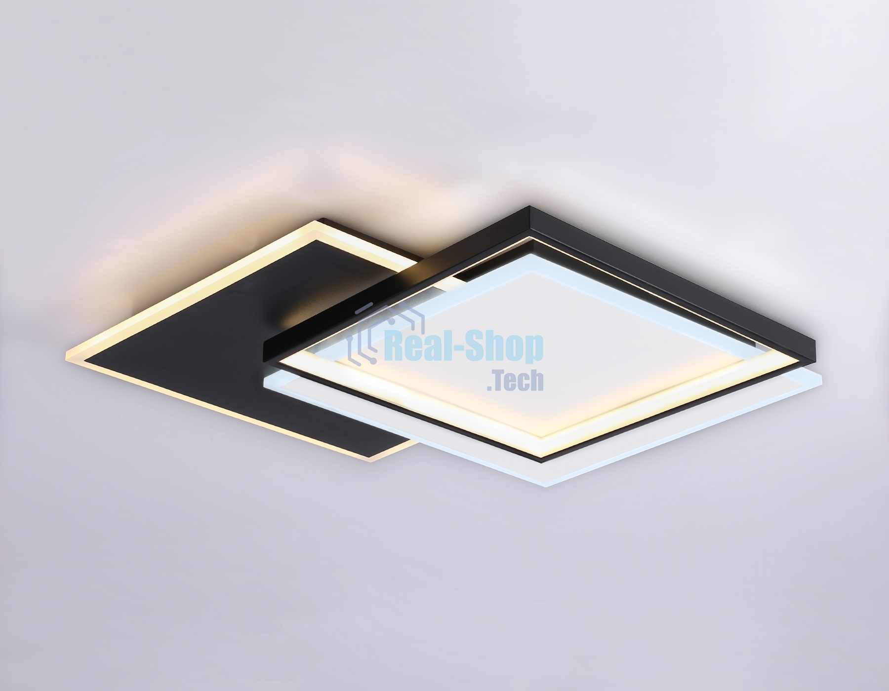 Светильник Ambrella light FA7723 WH/BK белый/черный 3000K-6400K 82W 500*500*70 (ПДУ РАДИО 2.4G)