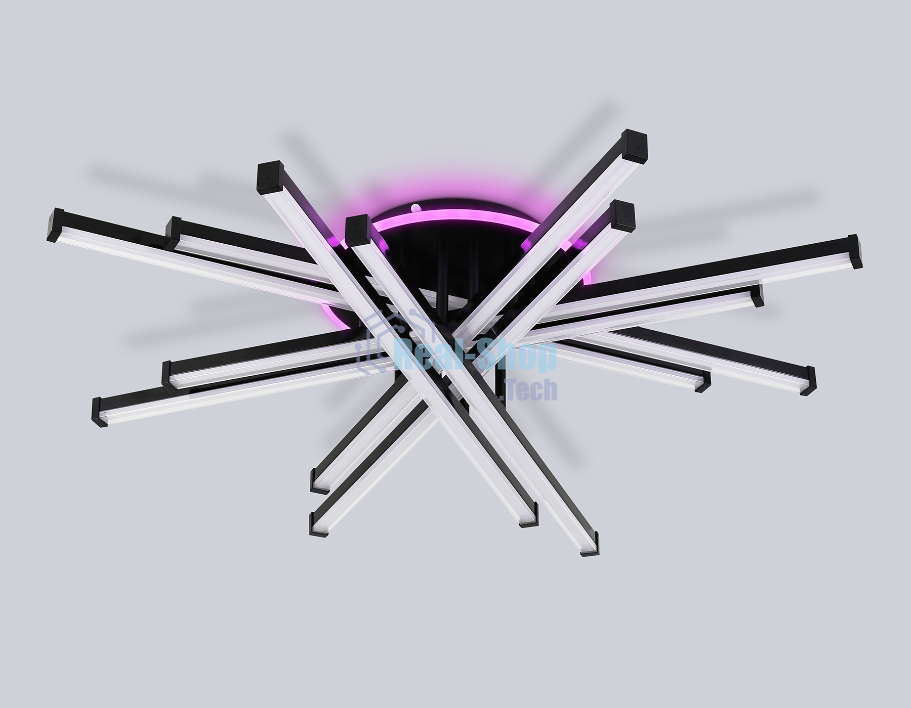 Потолочный светодиодный светильник Ambrella light FL6276 BK 119W черный 3000K-6400K+RGB 800*800*165 (ПДУ ИК)