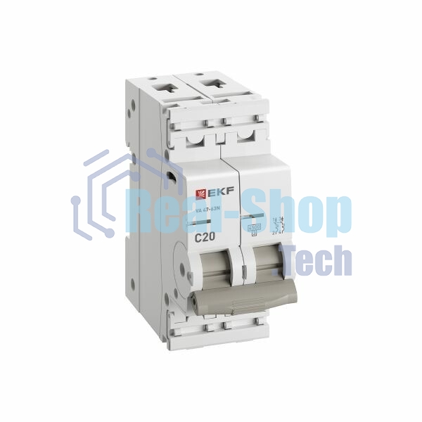 Выключатель автоматический 2п C 20А 4.5кА ВА 47-63N PROxima EKF M634220C