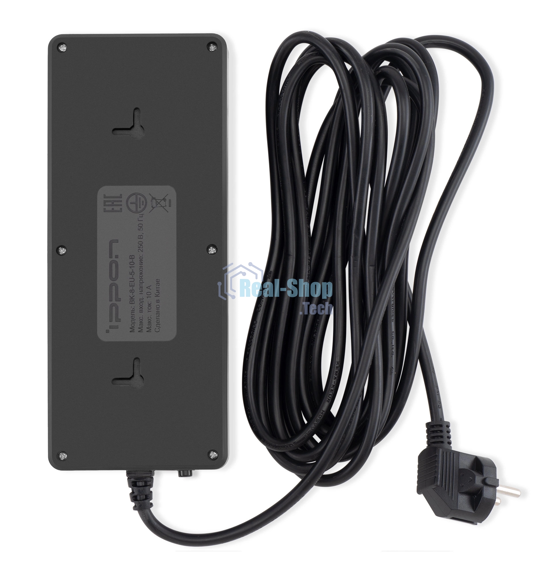 Сетевой фильтр Ippon BK-8-EU-5-10-B 5 м, 8 розеток, черный, коробка