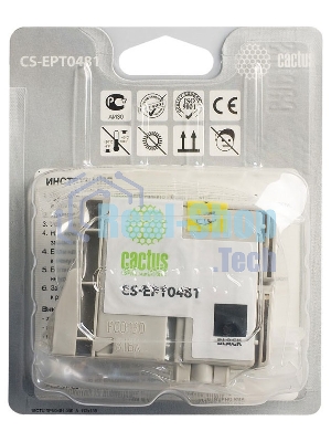 Картридж струйный Cactus CS-EPT0481 черный (14,4 мл) для Epson Photo R200/R220/R300/R320/R340/RX500/RX600/RX620/RX640