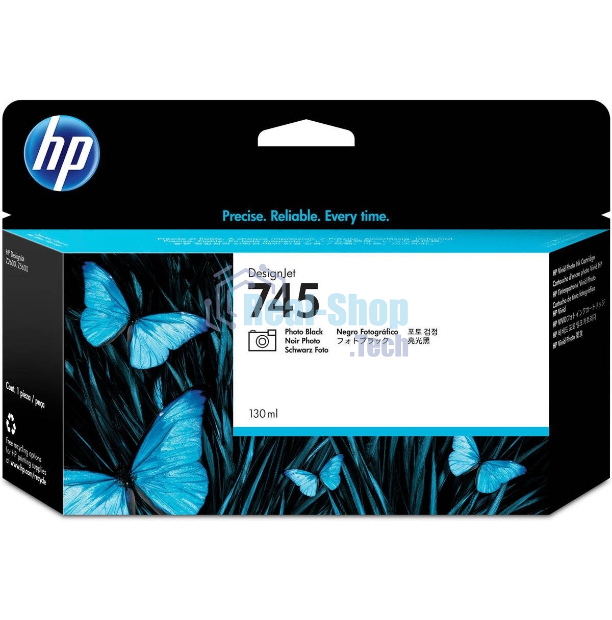 Картридж струйный HP 745 с чернилами фотографического черного цвета для принтеров Designjet, 130 мл