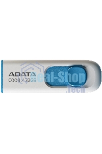 Флешка USB ADATA C008 (AC008-32G-RWE), 32Gb, USB 2.0, R/W 15/5, белый/синий
