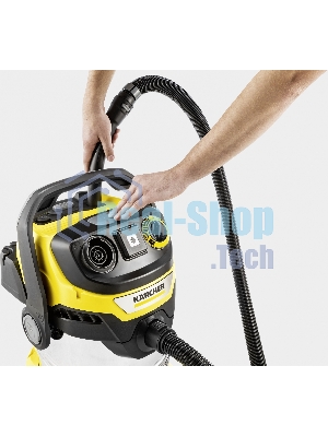 Строительный пылесос Karcher WD 6 P S V-30/6/22/T желтый, 1300 Вт, уборка сухая/сбор воды, пылесборник мешок/контейнер, 30 л