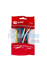 Набор трубок термоусадочных ТУТ 1/0.5; 1.5/0.75; 2/1; 2.5/1.25; 3/1.5 (6 цветов по 5шт 100мм) PROxima EKF tut-n-2-r