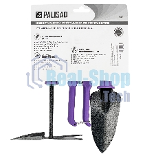 Набор садового инструмента с секатором, пластиковые рукоятки, 3 предмета, STANDARD Palisad