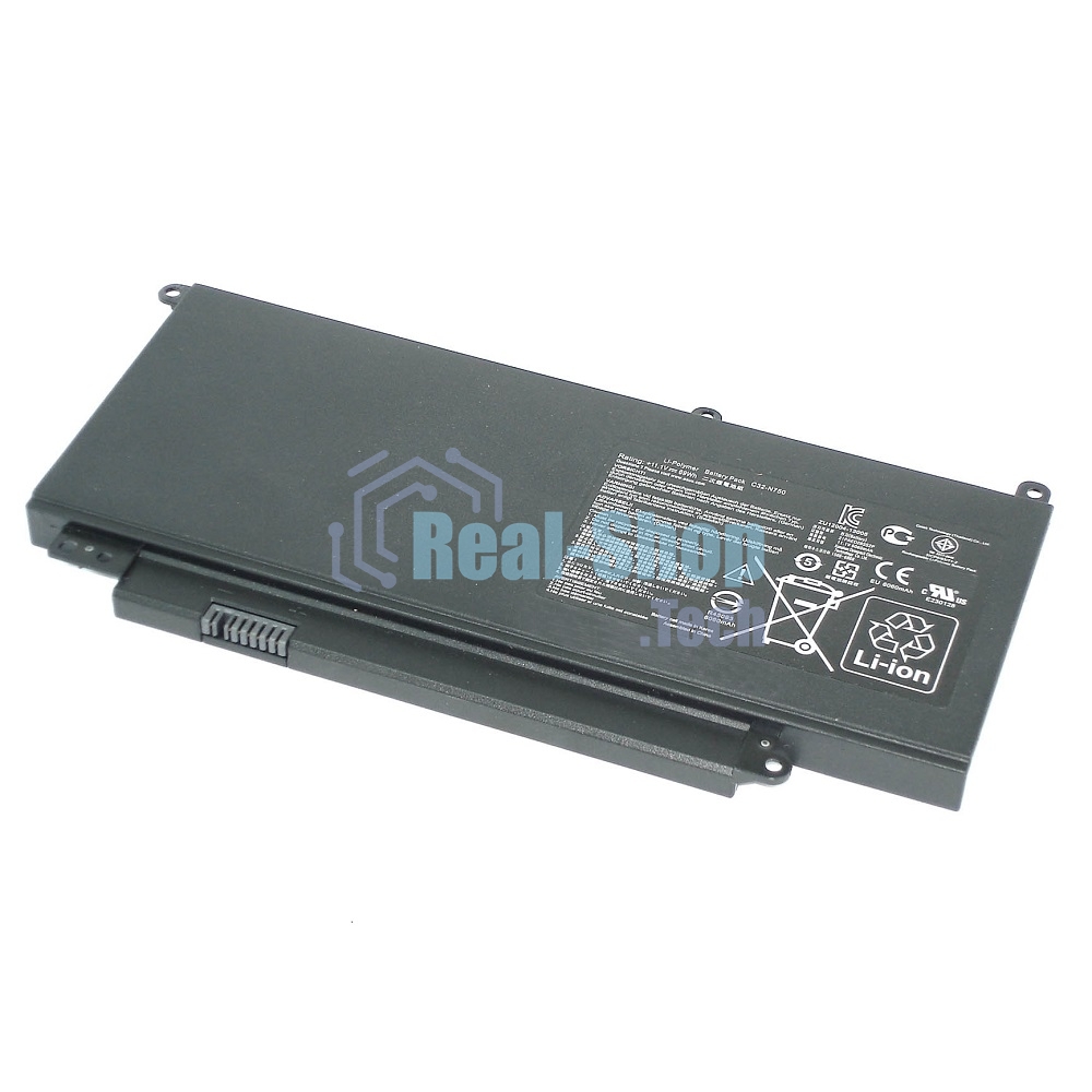 Аккумуляторная батарея для ноутбука Asus N750JK 11.1V 6200mAh C32-N750 черный
