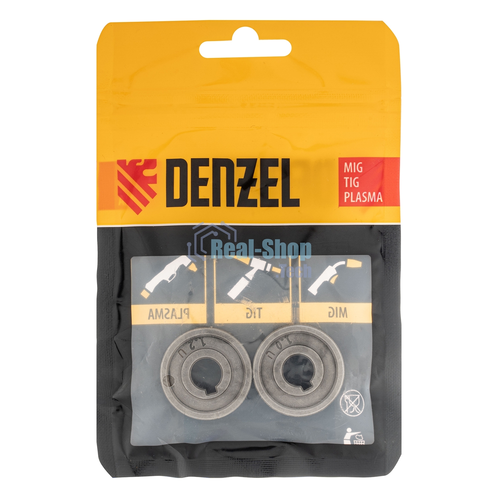 Подающий ролик Denzel U профиль под алюминиевую проволоку 1,0-1,2 мм, 2 шт