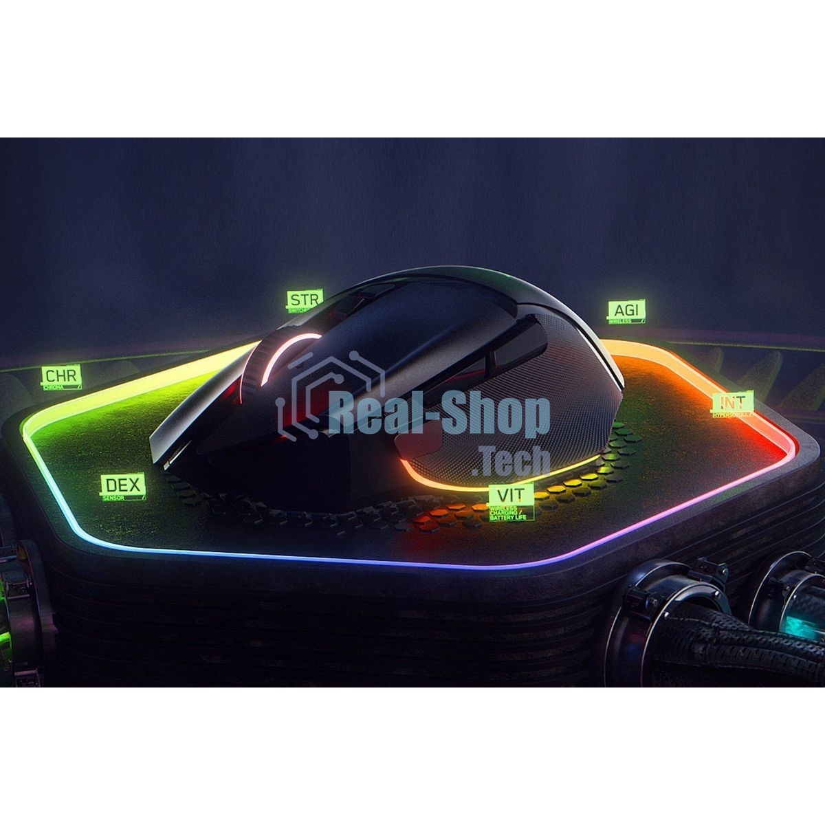 Мышь беспроводная/проводная Razer Basilisk V3 Pro 35K черный, 35000 dpi, радиоканал, Bluetooth, USB, кнопки - 11