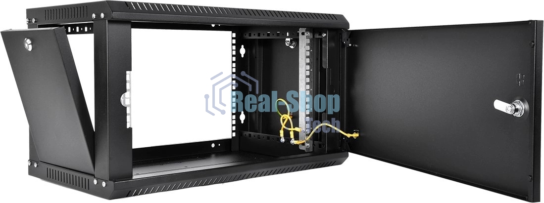 Шкаф телекоммуникационный настенный разборный ЦМО ЭКОНОМ 9U (600 x 520) дверь металл, черный (ШРН-Э-9.500.1-9005)
