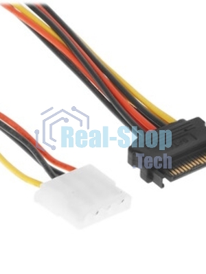Кабель питания SATA Cablexpert CC-SATA-2MOLEX-20CM, Sata 15pin/2x Molex 4pin, 20 см, пакет