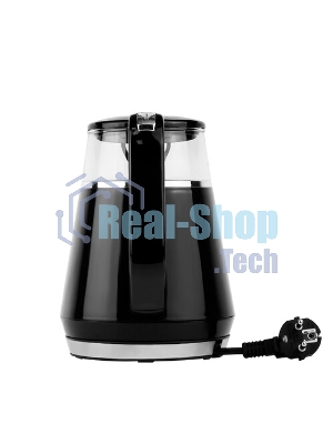 Чайник Centek CT-0019, 1100 Вт, стекло, черный и серебристый