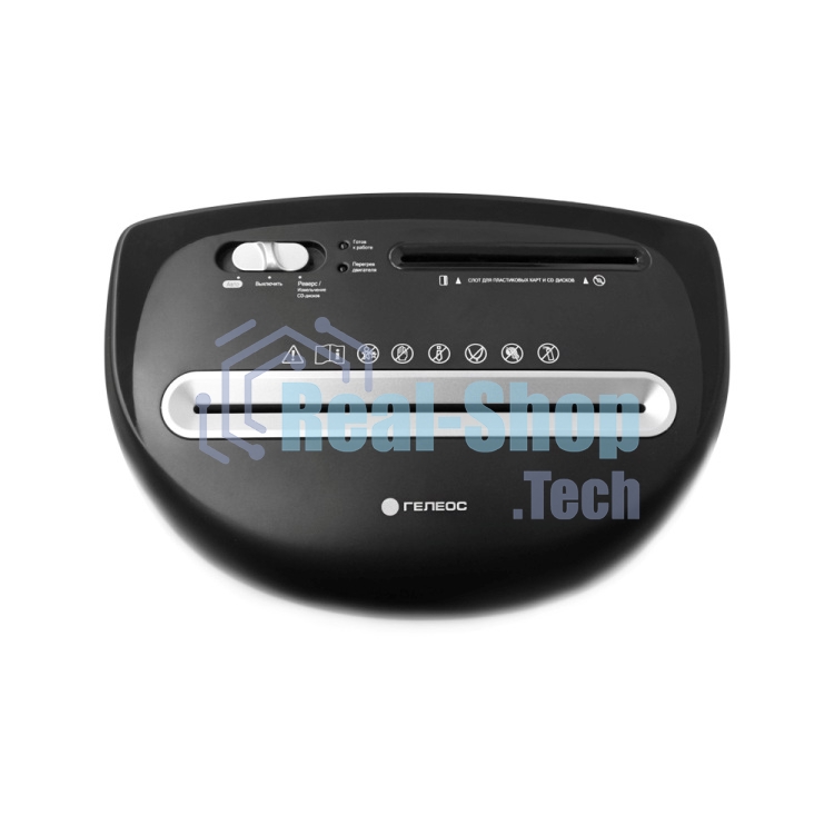 Шредер ГЕЛЕОС Уничтожитель документов УП23-4 DIN P-4 (4 ур-нь секр.), фрагмент 3,9х35мм, 14-16 лист (70г/м2), CD/пл.карты/скрепки/скобы, 23 л.