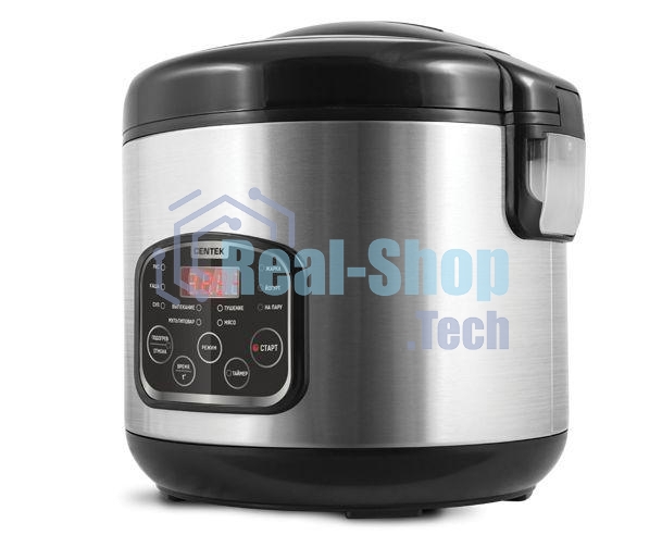 Мультиварка Centek CT-1490 (сталь)скороварка,1000Вт; 5.0л, 8 программ, ненагр крышка, а/п покр(4)