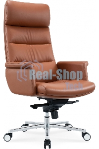 Кресло руководителя Cactus CS-LBR-CARACAS кожа крестов. алюминий