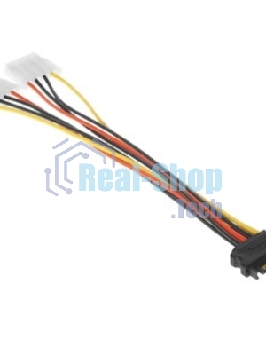 Кабель питания SATA Cablexpert CC-SATA-2MOLEX-20CM, Sata 15pin/2x Molex 4pin, 20 см, пакет