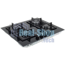 Газовая варочная панель Bosch PPH6A6I40O 5.8x59x52 см, WOK, закаленное стекло, независимая, черная