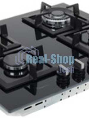 Газовая варочная панель Bosch PPH6A6I40O 5.8x59x52 см, WOK, закаленное стекло, независимая, черная