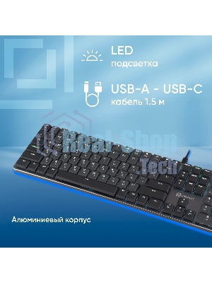 Клавиатура Oklick K953X проводная, USB Type-A, чёрный