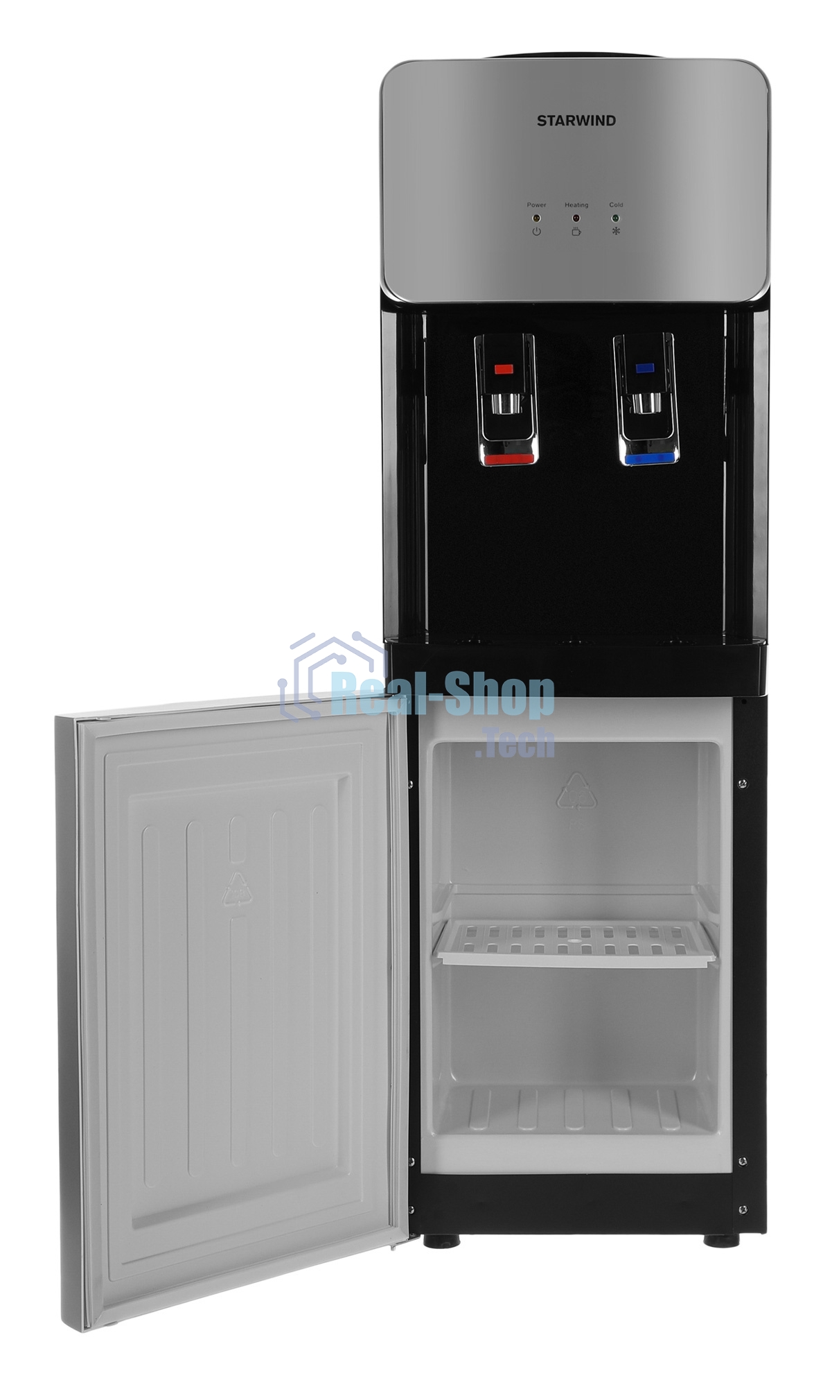 Кулер для воды Starwind SW-1011EB, верхняя загрузка, нагрев 95 °С, охлаждение 10 °С, черный/серебристый