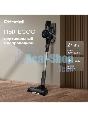 Пылесос вертикальный Rondell RDE-2070 серебристый/серый, питание от аккумулятора, 400 Вт, уборка сухая, пылесборник 0.45 л