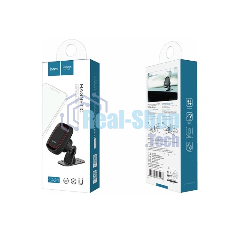Автомобильный держатель для смартфона Hoco CA24, торпедо, магнитный, черный