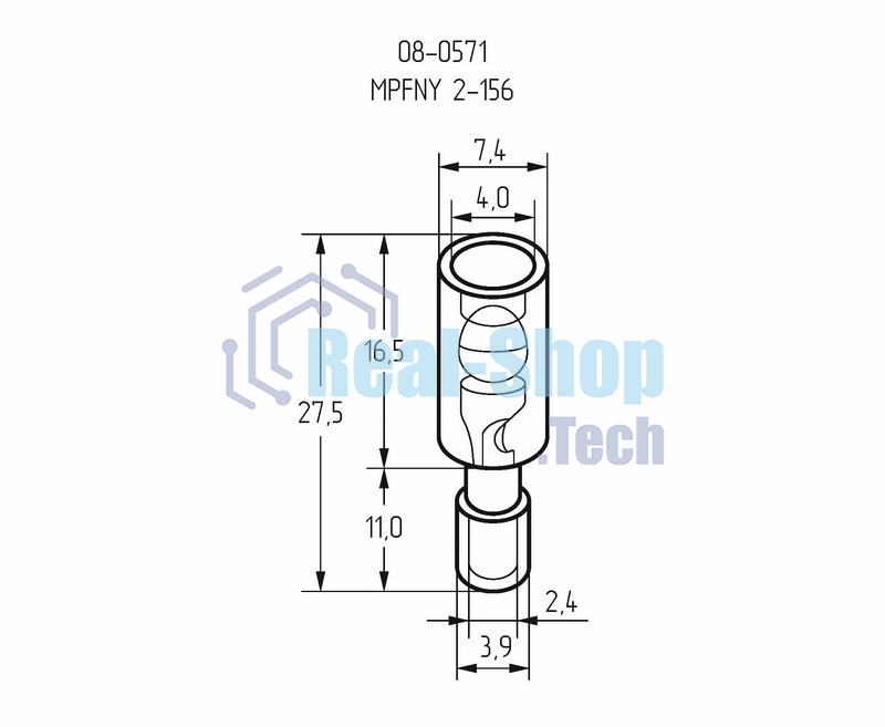 Разъем штекерный полностью изолированный Rexant штекер 4 мм 1.5-2.5 мм² (РШПи-п 2.5-4/РШИп 2-5-4) синий