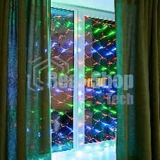 Новогодние светоукрашения Neon-night Гирлянда - сеть 1,8х1,5м, прозрачный ПВХ, 180 LED Мультиколор
