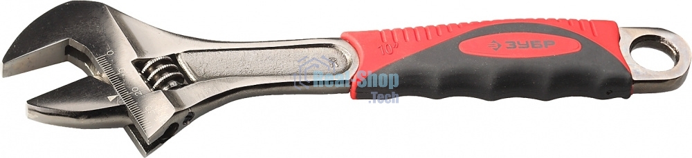 Ключ разводной Зубр, хромоникелевое покрытие, длина 200мм, увеличен. зев 30мм 27255-20