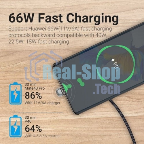 Кабель Vention USB 2.0 CM/AM 5A - 2м. U-образный