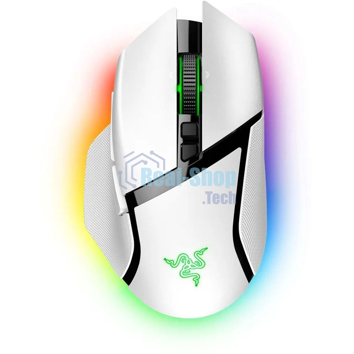 Мышь беспроводная/проводная Razer Basilisk V3 Pro 35K белый, 35000 dpi, радиоканал, Bluetooth, USB, кнопки - 11