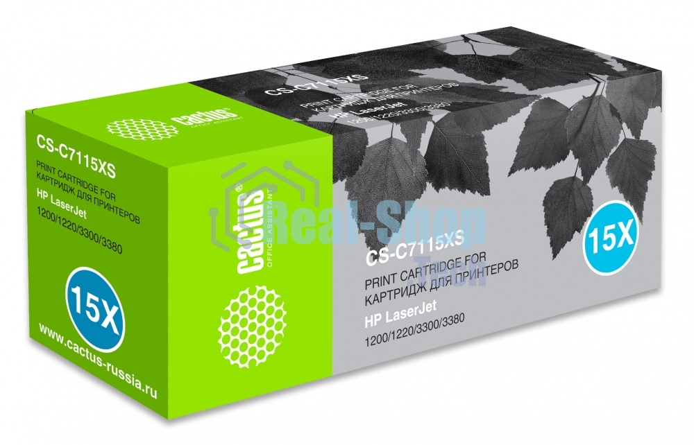Картридж лазерный Cactus CS-C7115XS черный (3500 стр.) для HP LJ 1200/1220/3300/3380
