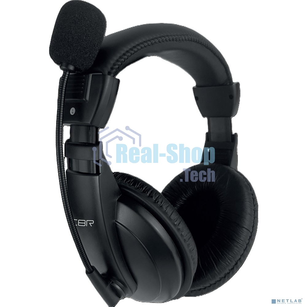 Полноразмерная компьютерная гарнитура CBR CHP 735, 2 x mini-jack 3,5 мм, регул. громк., регул. оголовья, длина каб. 2м, черный