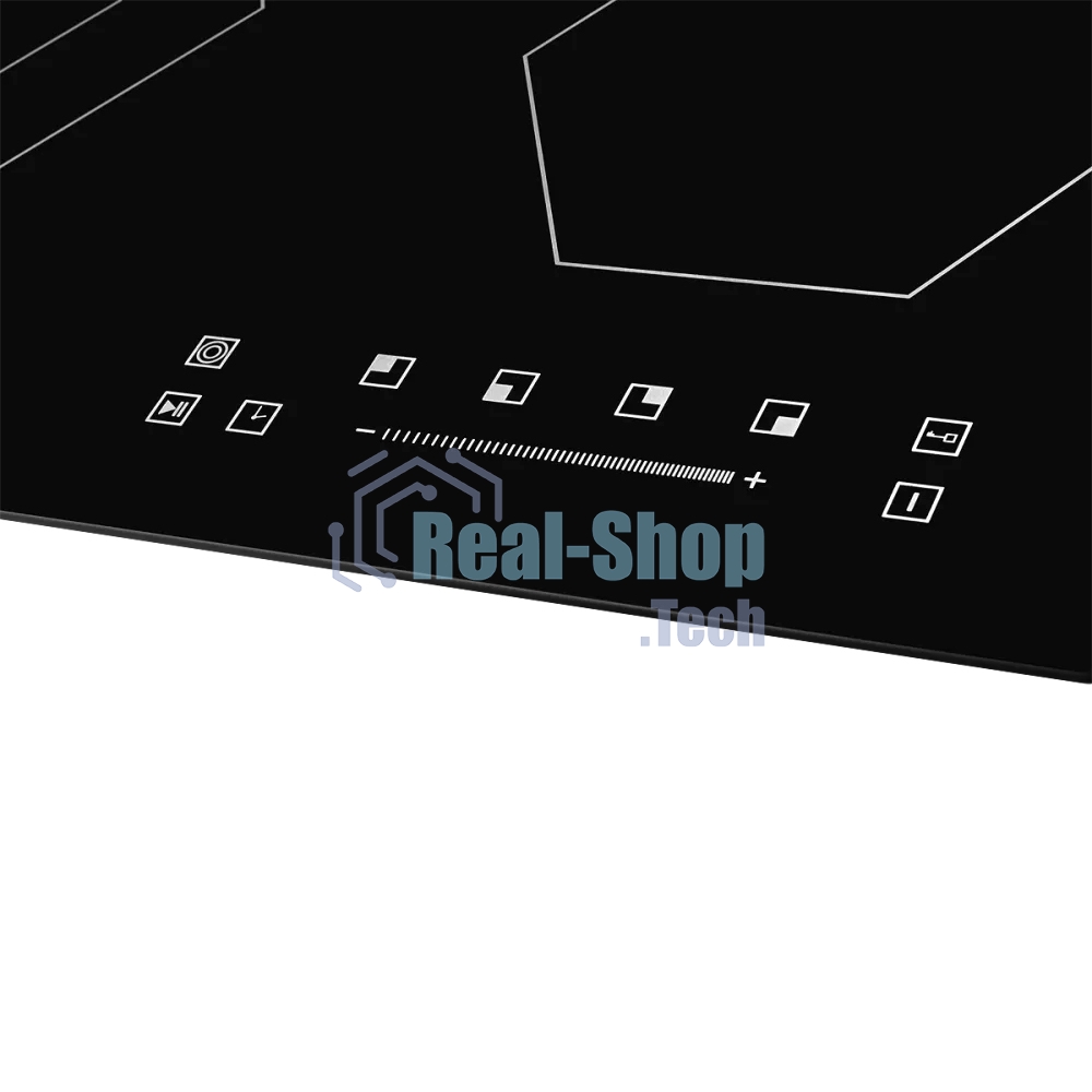 Встраиваемые электрические панели Monsher MHE 6012 Независимая стеклокерамическая варочная поверхность,Ширина 60 см, 4 зоны ускоренного нагрева,Электронное сенсорное управление,5 цифровых дисплеев, 9 уровней мощности, 1 двойная зона нагрева, таймер, индик