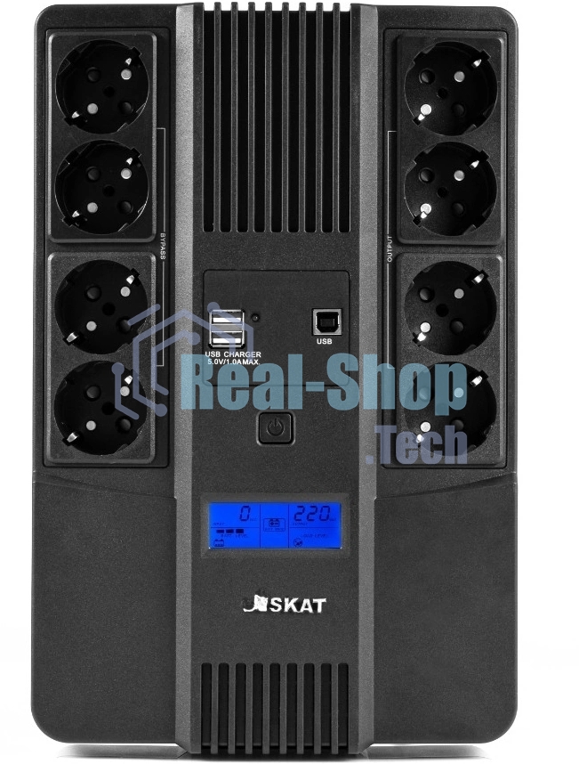 Источник бесперебойного питания Бастион SKAT-UPS 1000-AID-IN-1x9-8 600Вт 1000ВА черный