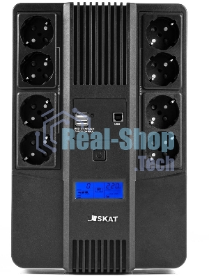 Источник бесперебойного питания Бастион SKAT-UPS 1000-AID-IN-1x9-8 600Вт 1000ВА черный